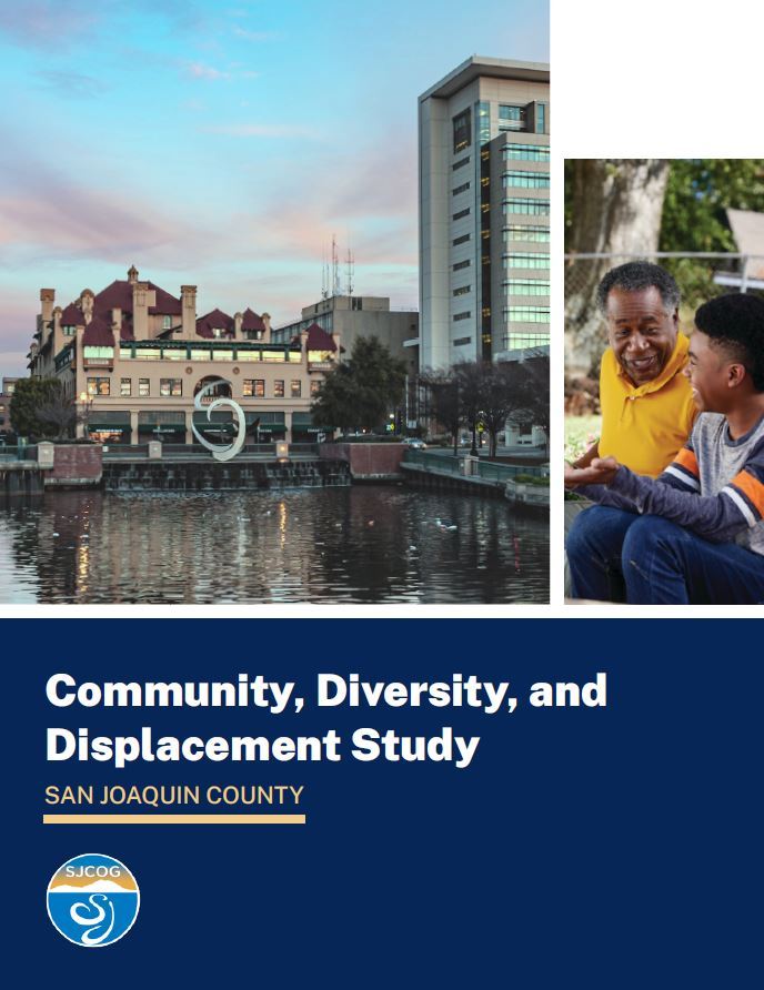 Image shows cover of the Community, Diversity and Displacement Study.
