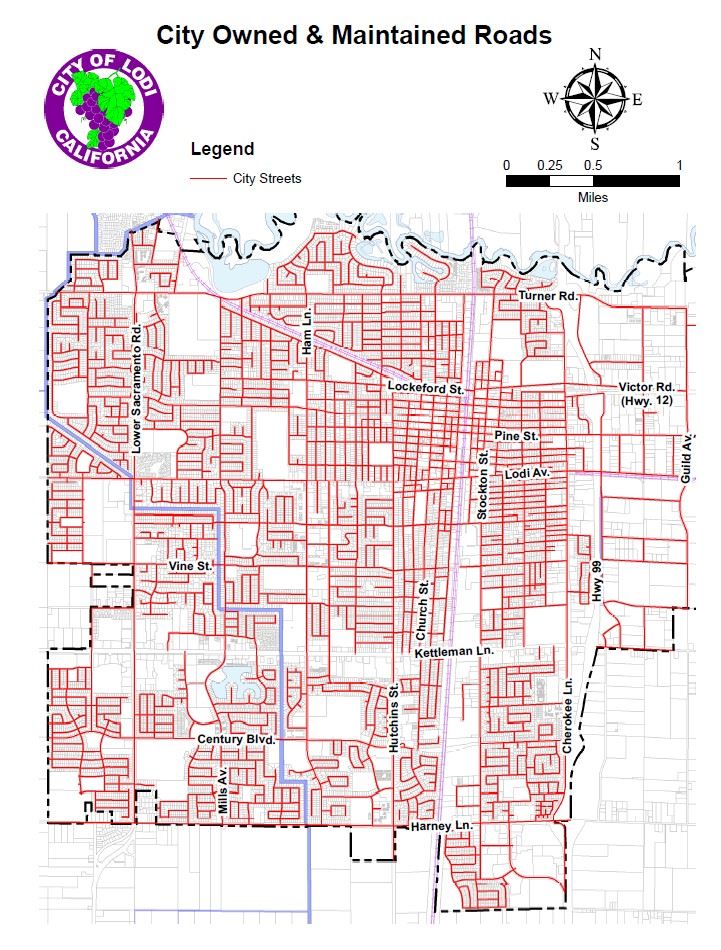 Lodi owned and maintained roads