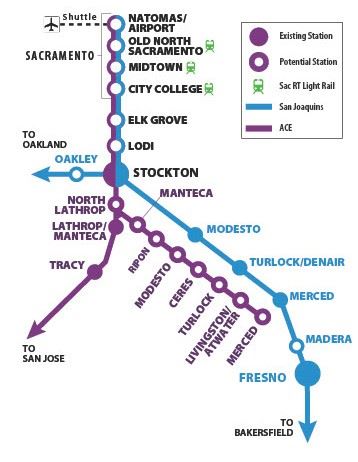 Valley Rail map
